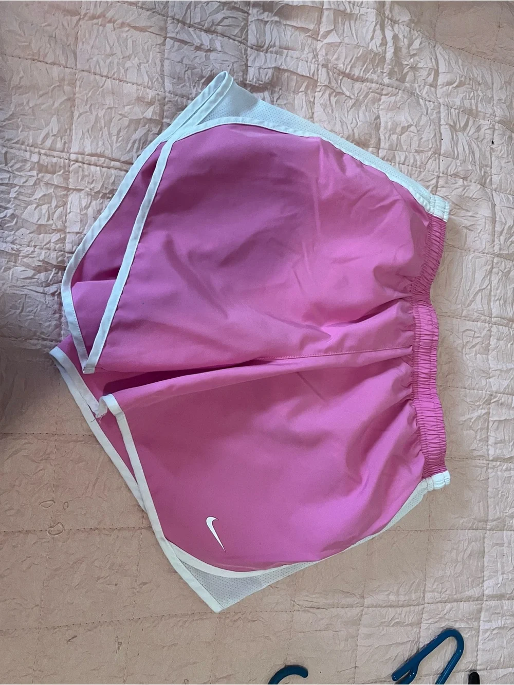 Nike Pink Girls' Athletic Shorts with White Trim